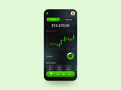 Reveneue management UX/UI Screen Design chart chat app crypto app management revenue revenue app sales app ui