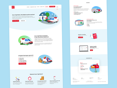 Euro-Sprinters Website Update clean delivery design euro illustration pandapanda redesign service sprinters ui update ux web website