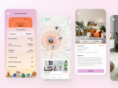 Home Mortgage Mobile App agent app architecture broker building estate finder home housing mobile mobile app product design properties real real estate realtor rent residence ui ux