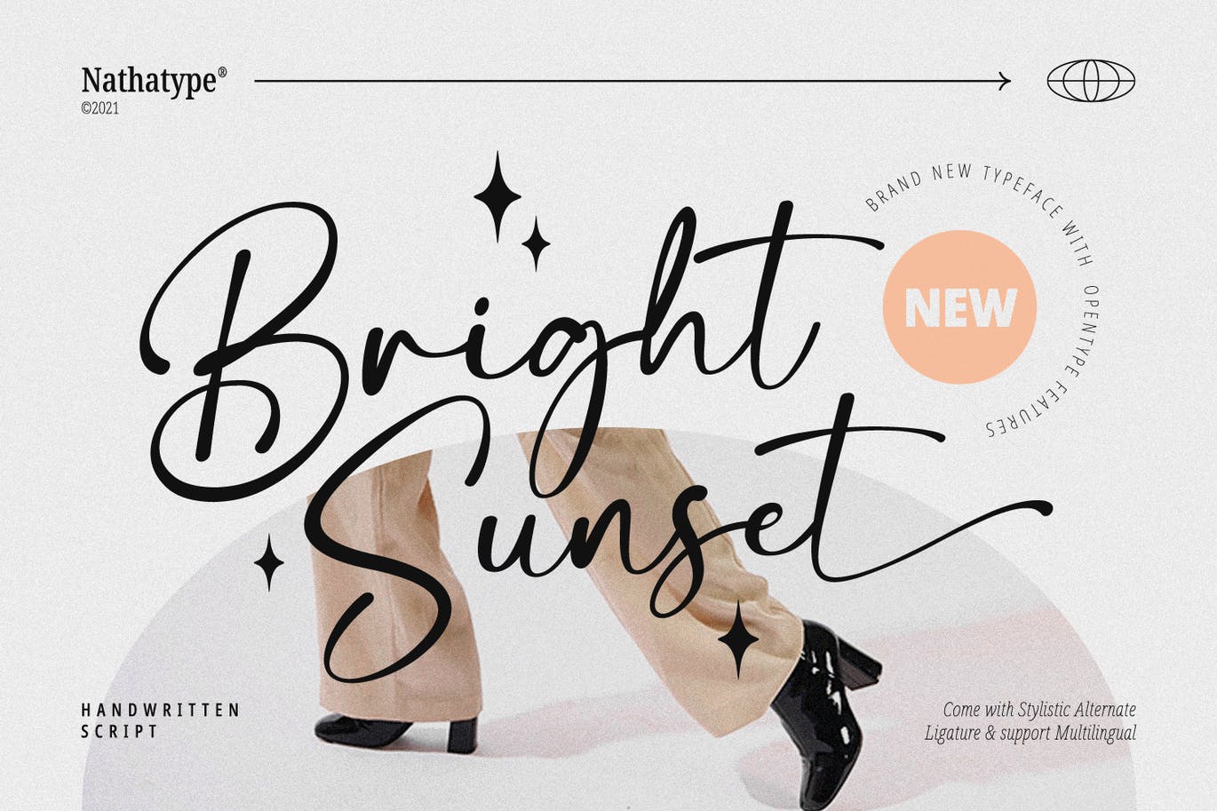 Bright Sunset app branding bright design display font graphic design illustration logo modern serif sign sunset symbol typeface typography ui ux vector