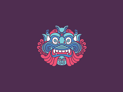 Guardian Mask adobe illustrator asian bali beachwear branding demon design illustration label logo mask monster streetwear surfing vector