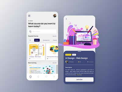 E-Course Mobile App Design app design illustration mobile design ui