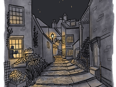 Yorkshire Folktales - Robin Hoods Bay background design comics games design graphic novel illustration narrative illustration sequential illustration uk illustrator