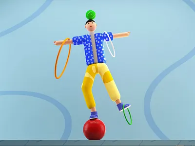 Circus player 3d adobe art cinema4d design graphic design