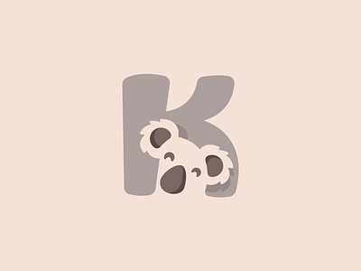 K and koala animal brand branding cartoon cute design elegant illustration koala logo logotype modern negative negativespace nice sale space wild