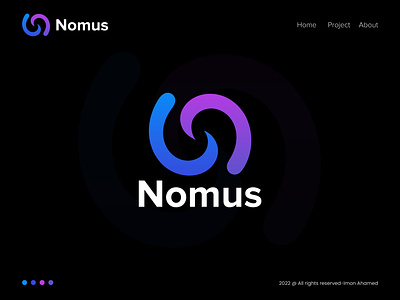 Nomus Logo Design app logo brand identity branding brandmark clean color design identity letter logo logo logo design logo designer logo mark logos logotype modern logo monogram nfts logo startup technology symbol