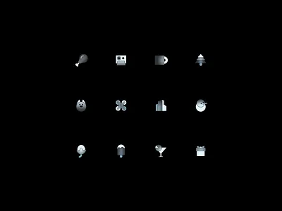Give me a 十二 2d 3d blur darkness flat icon illustration logo ui