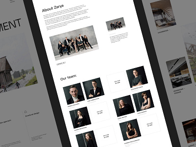 ZARYA DEVELOPMENT- about us page about us career design editorial layout main page minimalism projects typography ui uiux web web design website