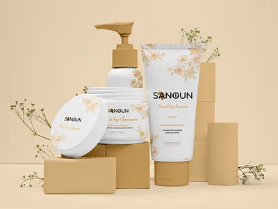 Sanoun Body Butter | Product Packaging design conceptual design graphic design graphics illustration label logo modern product design product label product packaging product warp rabbixel vector