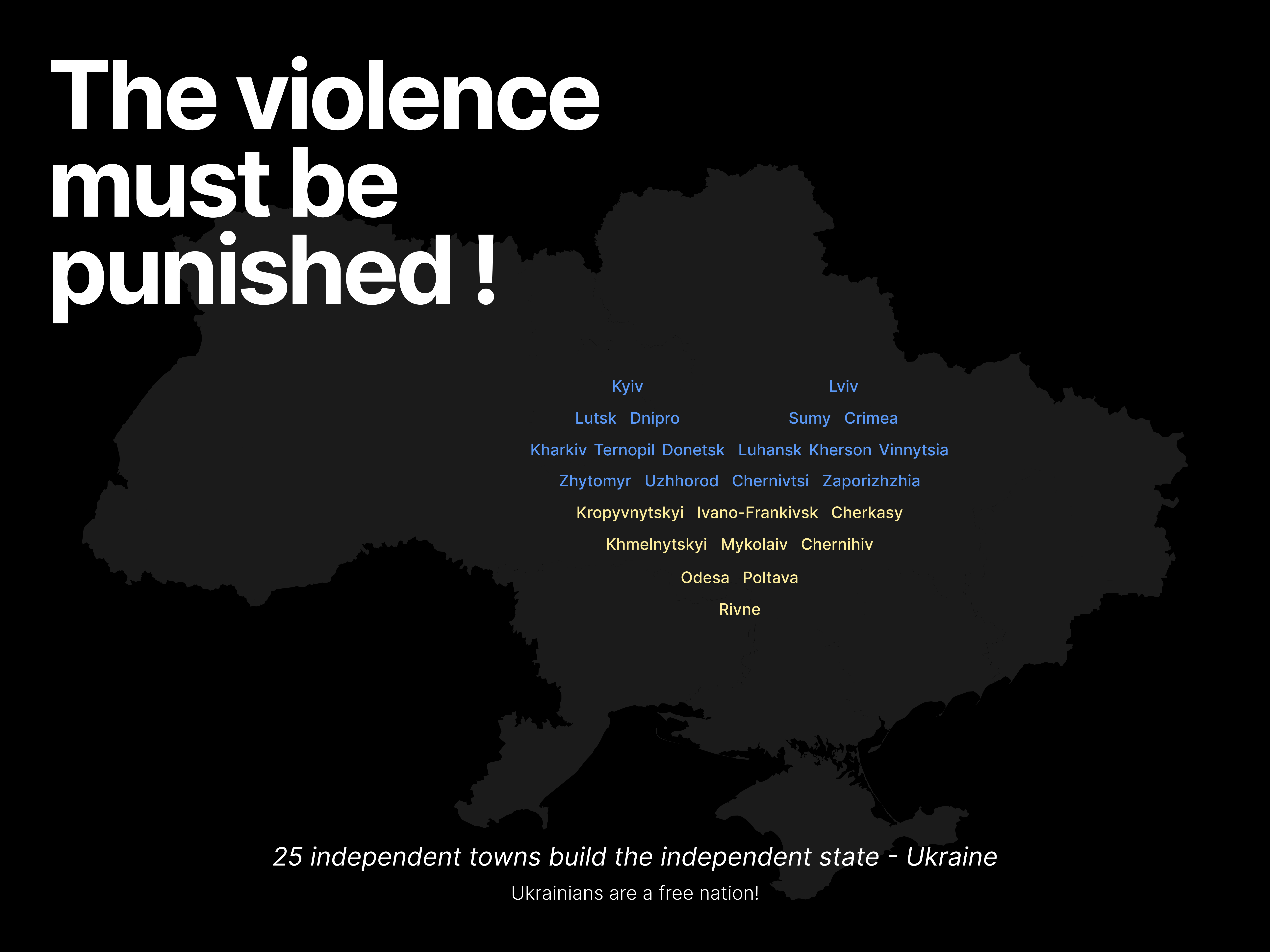 Example of The support for Ukraine! The violence must be stoped!