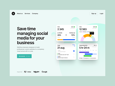 Motherboard UI Kit 🌿 application charts craftwork dashboard design illustration landing motherboard ui vector web website