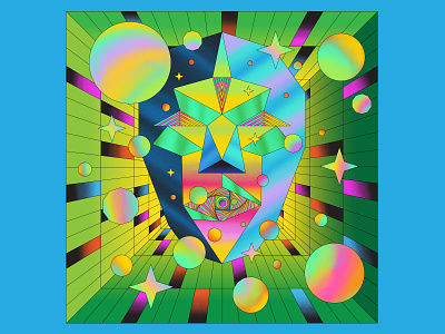 Mainframe - Familiar Strangers Wow x Wow affinity designer art direction art show bright color colour exhibition graphic illustration metaverse personal psychedelic retro sci fi surreal vector vector art virtual vivid vr