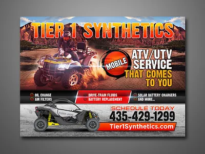 Post Card Design for Mobile ATV/UTV Service branding graphic design