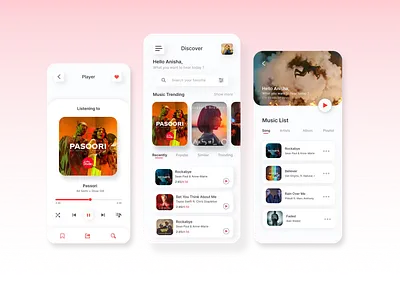 Music App UI Design - Musik best dribble shot best music app design best ui clean clean design interaction minimalist design mobile mobile app design music music app design musicapp play song song trend2022 trendywork uidesign uiux user interface
