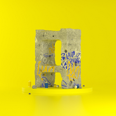 @33_letters_for_ukraine Letter A 3d design graphic design illustration lettering typography