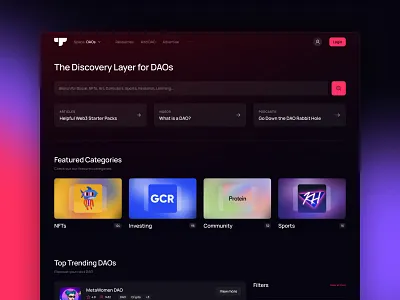 Top.gg - DAO MVP crypto dao daos dark ui ux web3