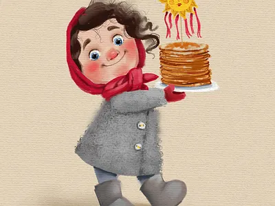 Maslenitsa cute illustration digital art illustration illustration art kids illustration иллюстрация масленица