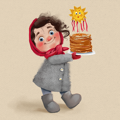 Maslenitsa cute illustration digital art illustration illustration art kids illustration иллюстрация масленица