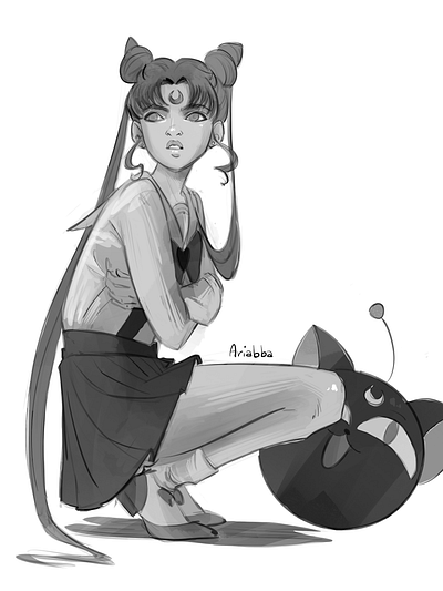 Chibiusa sketch anime character design chibiusa draw drawing fan art illustration manga sailor moon sketch