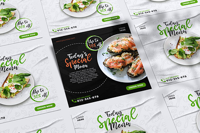 PSD Food Menu Flyer Template for Social Media post delicious design flyer food graphic design menu photoshop post psd smart object social media special menu template