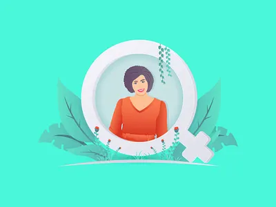 Female cartoon character with gender sign adobe illustrator character female avater female cartoon gender sign girl mdtaslimuddinsakib vector women day women illustration