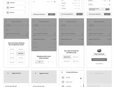 Add Food Item: User experience design for Diet conscious people. addfood calories diet fitness foodtracking healthcare healthy solutions userexperience wireflow wireframe
