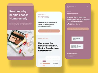 Cosmetic e-commerce mobile app app design ui