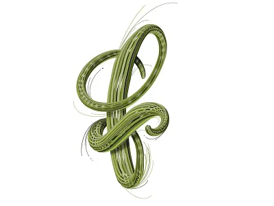 Letter "F" 3d graphic design handlettering illustration lettering procreate typography