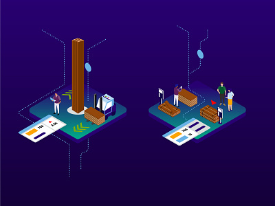 Isometric Illustration data design illustration isometric lumber r29 rule29 strategy vector