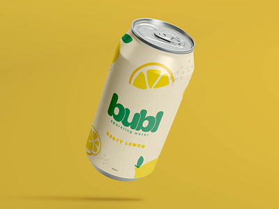 Bubl Sparkling Water | Weekly Warm-up branding can can design design drink concept fruit graphic design illustration lemon logo mockup packaging packaging design packaging mockup sparkling water typography vector