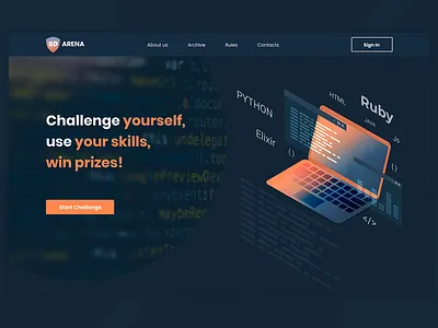 Arena SD adobexd company design figma flat illustration logo photoshop site ui web design