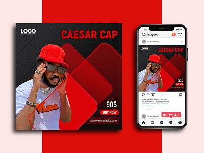 Cap Social Media Banner Template | Post Design ads banner banner design branding cap cap ads cap design cap design idea cap marketing cap social media design design facebook ads flyer graphic design idea instagram post post social media social media template template