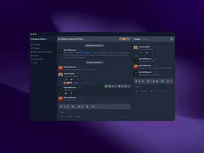 Slack chat dark design figma interactive components interface practice slack ui