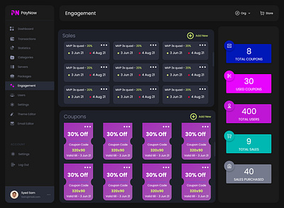 Gaming Dashboard UI design dashboard design gaming dashboard gaming server play2earn ui