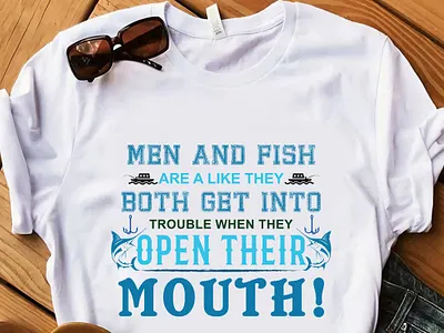 Men and Fish are Like They Both Open Their Mouth T-Shirt Design animation branding branding t shirt business business t shirt creative creative logos design fashion fashion tshirt fishing t shirt graphic design illustration logo motion graphics t shirt tshirt design ui ux vector