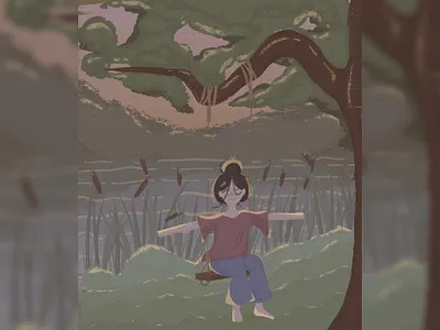 Fond memories 🌿 art artist book character childhood design evening illustration love memories memory summer sunset