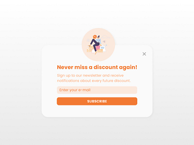 Pop-up #DailyUI Challenge app application branding design figma illustration mobile mobile app newsletter orange pop up popup sign up staywithukraine subscribe ui uiux ukraine ux war