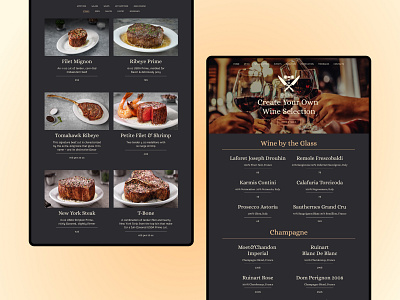 Restaurant - Steak House "Eat Meat" bone cafe champagne design europe filet food glass meat menu menu design plate prime restaurant ribeye steak tomahawk ui ux wine