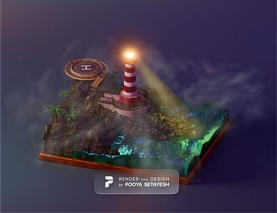 Foggy Island 🏝 3d 3ddesign 3dillustration 3disland 3dmodel art artwork blender cycles design graphic design island minimal model modeling pooyasetayesh pooyast portfolio render trend