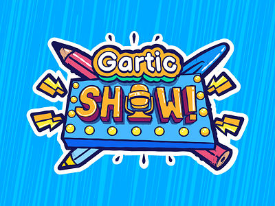 Gartic Show logo drawing esports flat game identity logo pencil skribbl stream vector