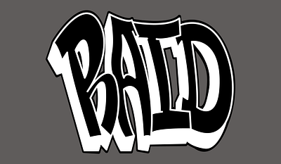 Raid B&W Straight letter Graffiti design graffiti illustration typography vector