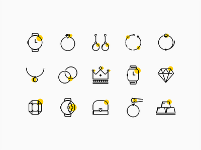 Jewelry Icons Set application dark design download free freebie garmaza graphics icons jewellery jewelry light new outline set ui vector web website