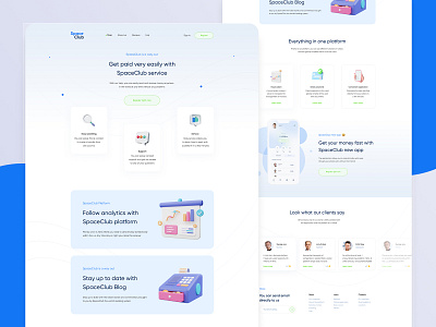 SpaceClub - Website / Landing Page for Financial Platform design flat illustration landing page landingpage logo ui ux web webdesign