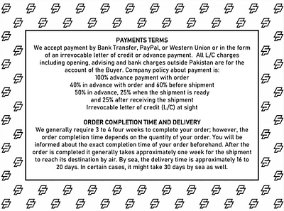 OUR BUSINESS TERMS AND CONDITIONS