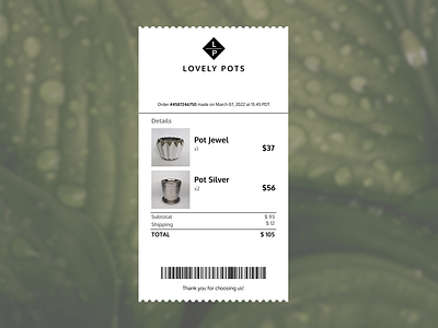 DailyUI 017 - Email Receipt dailyui design email receipt figma minimalist ui