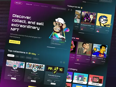 NFT LandingPage - New Version🔥 clean clean ui crypto crypto page design illustration landing logo nft nft web trend trend web design ui ui design uidesign ux ux design web web crypto website