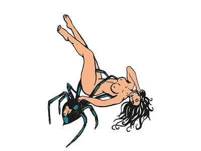 Spider branding design girl graphic design illustration insect logo spider traditional tattoo