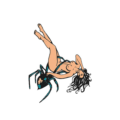 Spider branding design girl graphic design illustration insect logo spider traditional tattoo