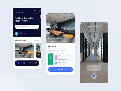 Co-working Mobile App Concept building coworking design space space work ui ui design uiux ux workspace