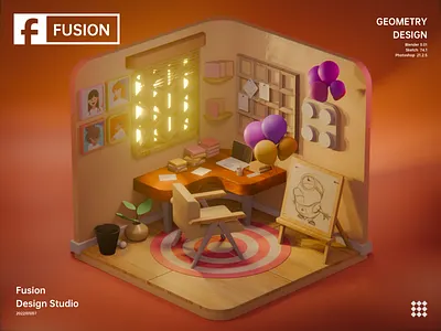 Design Studio 3d balloon blender branding creation garbage can graphic design studio sunlight team ui